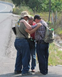 Prayer on the roadside, Honduras/Costa Rica